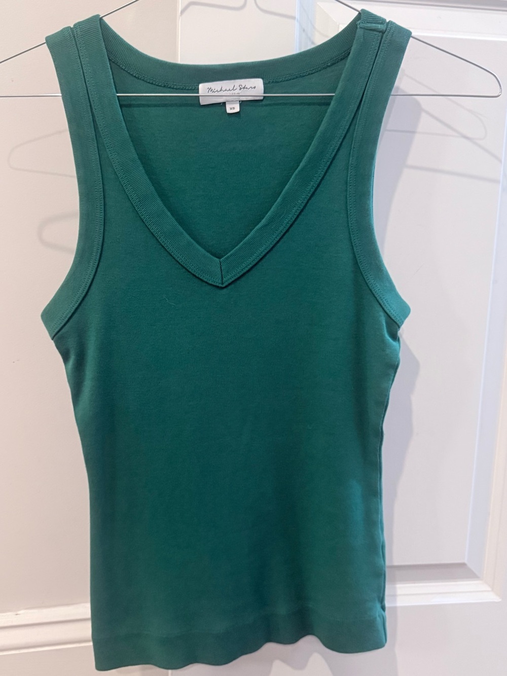 Michael Stars V-Neck Tank Top Teal Green Size XS